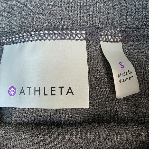 Athleta Elastic Waist Pull On Skirt Gray A Line Zippered Pockets-Sz Small Preppy - Picture 3 of 8